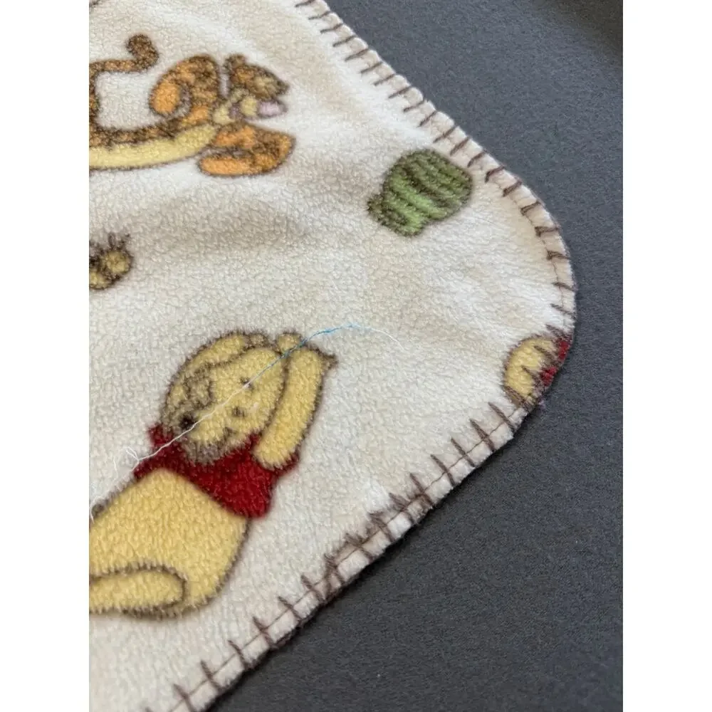 Disney Winnie The Pooh Tigger Piglet Fleece Baby Receiving Blanket Vintage 39x46